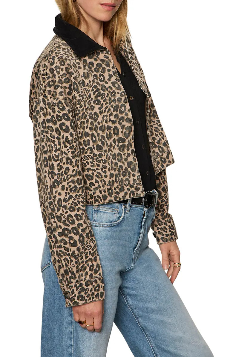 Leopard Print Crop Barn Jacket | Nordstrom