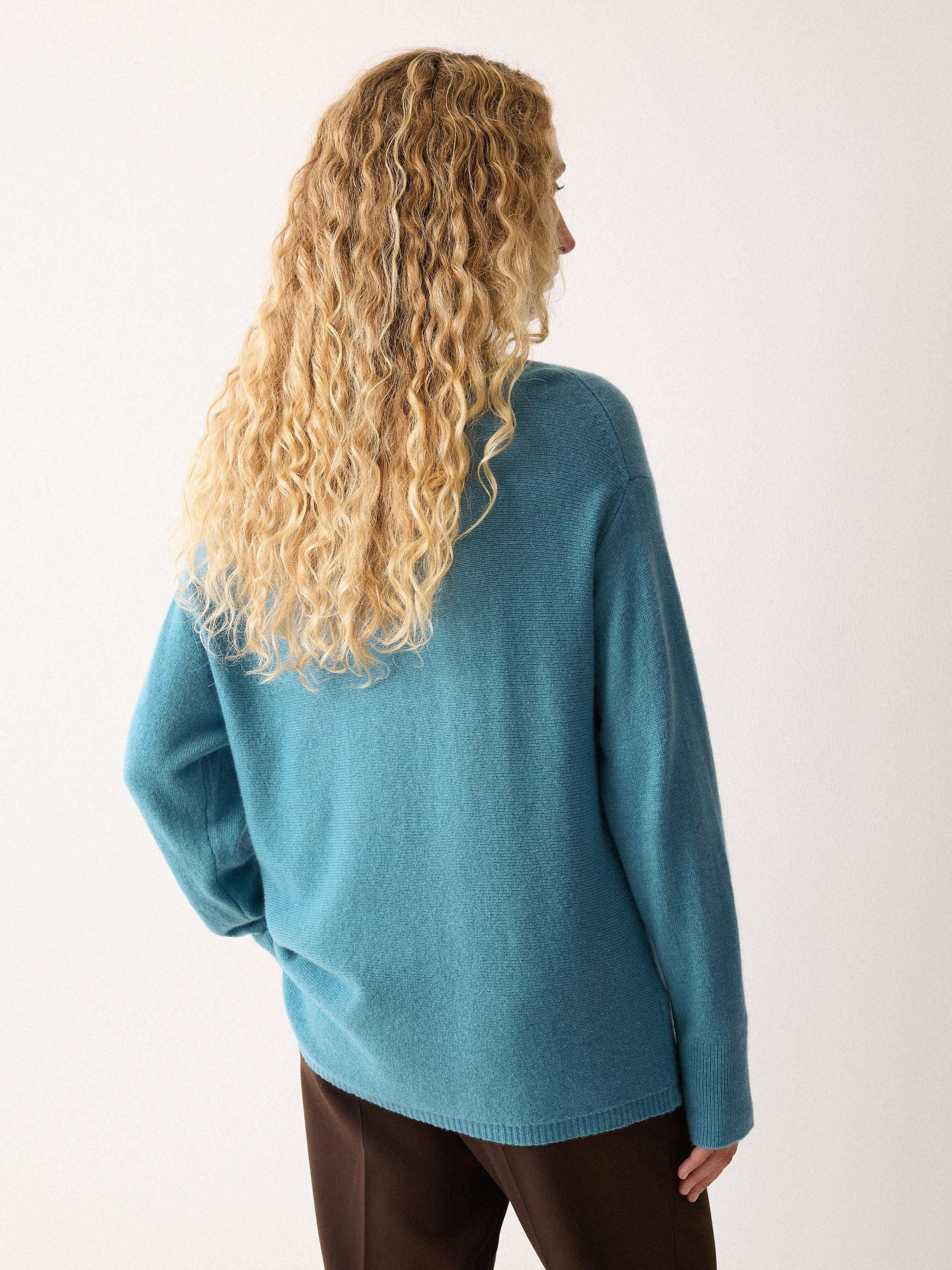 Wool Blend Cocoon Turtle Neck Jumper | Blue | Jigsaw (UK)