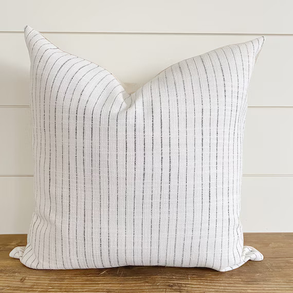 The Olivia Striped Pillow Cover  Black White | Etsy | Etsy (US)