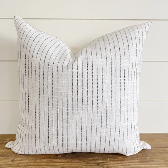 The Olivia Striped Pillow Cover  Black White | Etsy | Etsy (US)