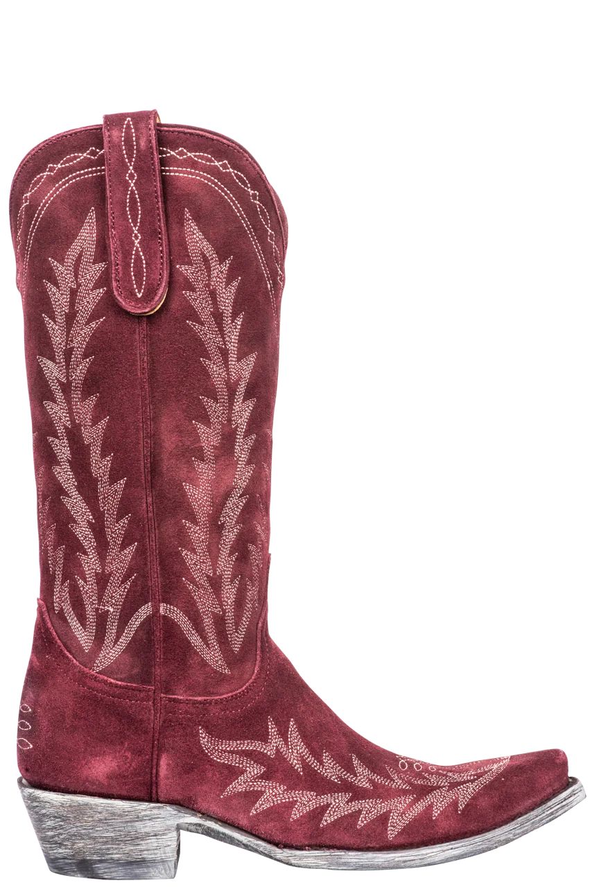 Old Gringo Women's Wine Suede Dutton Cowgirl Boots | Pinto Ranch | Pinto Ranch