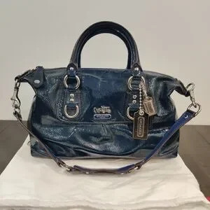 Coach Vintage Blue Patent Leather Handbag | Poshmark