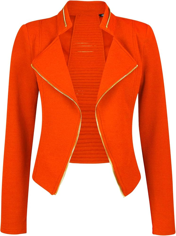 Michel Womens Fleece Jacket Classic Crop Rider Zip UP Jacket | Amazon (US)
