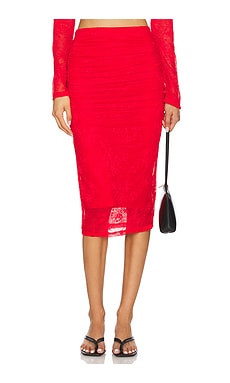 AFRM Riley Lace Skirt in Risky Red from Revolve.com | Revolve Clothing (Global)