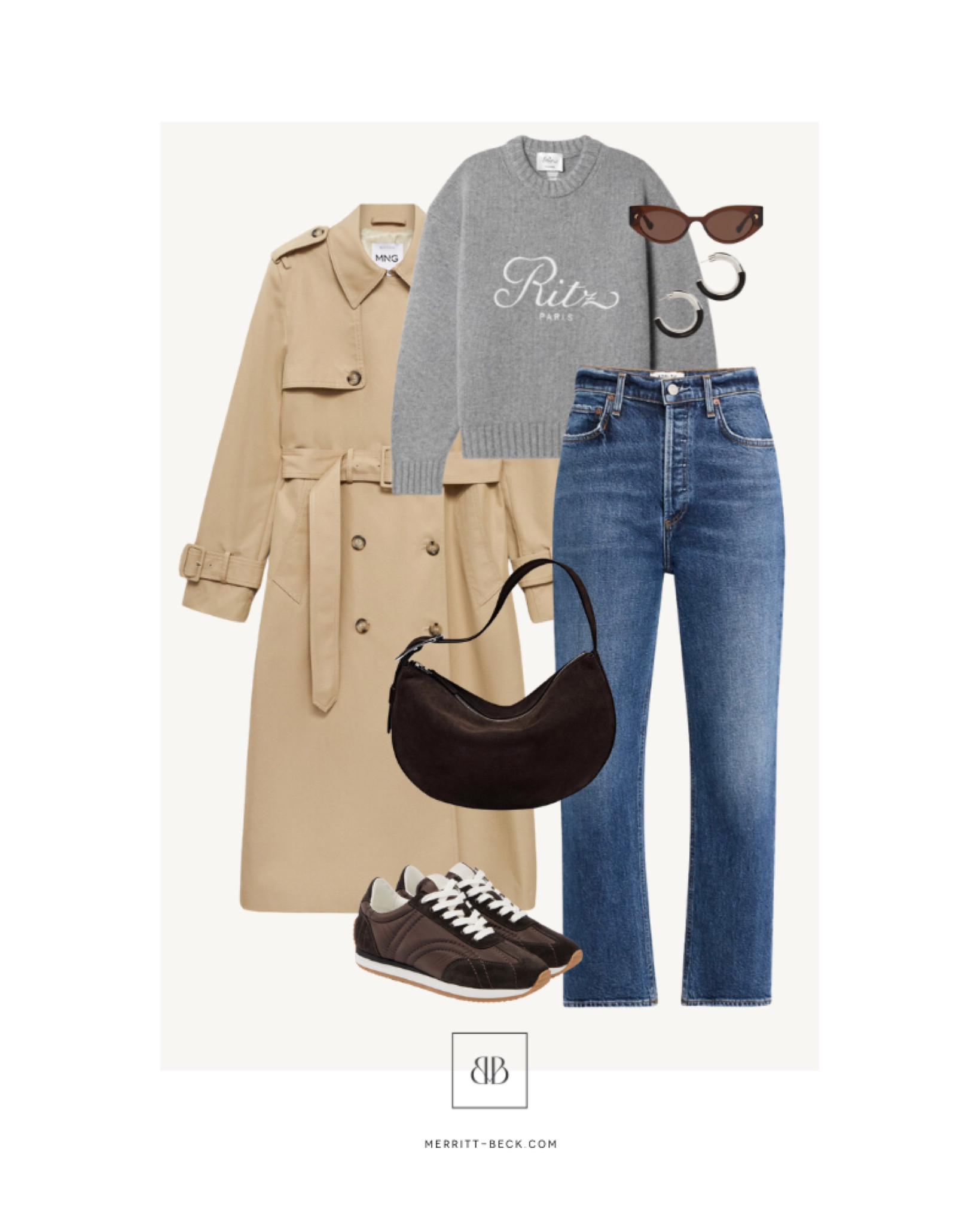 A casual, chic outfit for errands this season. Live somewhere cold? Swap the trench for a wool wrap coat 🧥 

#LTKStyleTip #LTKItBag #LTKShoeCrush