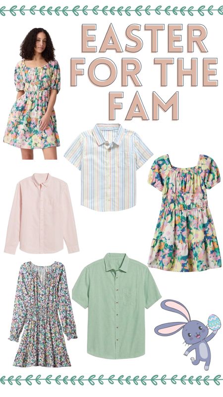 Family Easter Outfits. Coordinating spring looks for the whole family from Old Navy and Gap Factory.
Spring dresses for women and teens and spring dresses for girls. Spring looks for boys.

#springclothing #springdresses #looksforspring #easteroutfits #easterdress #springdress 

#LTKSeasonal #LTKfamily #LTKkids
