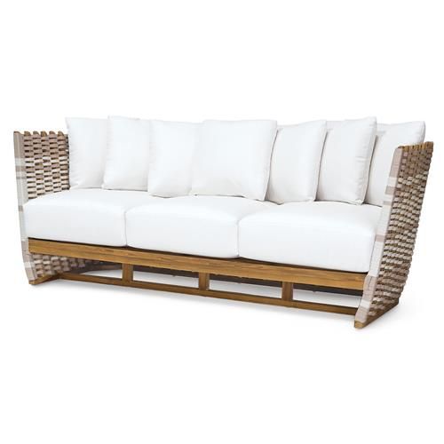 Palecek San Martin Modern Classic Rope Wrapped Outdoor Sofa - 84"W | Kathy Kuo Home