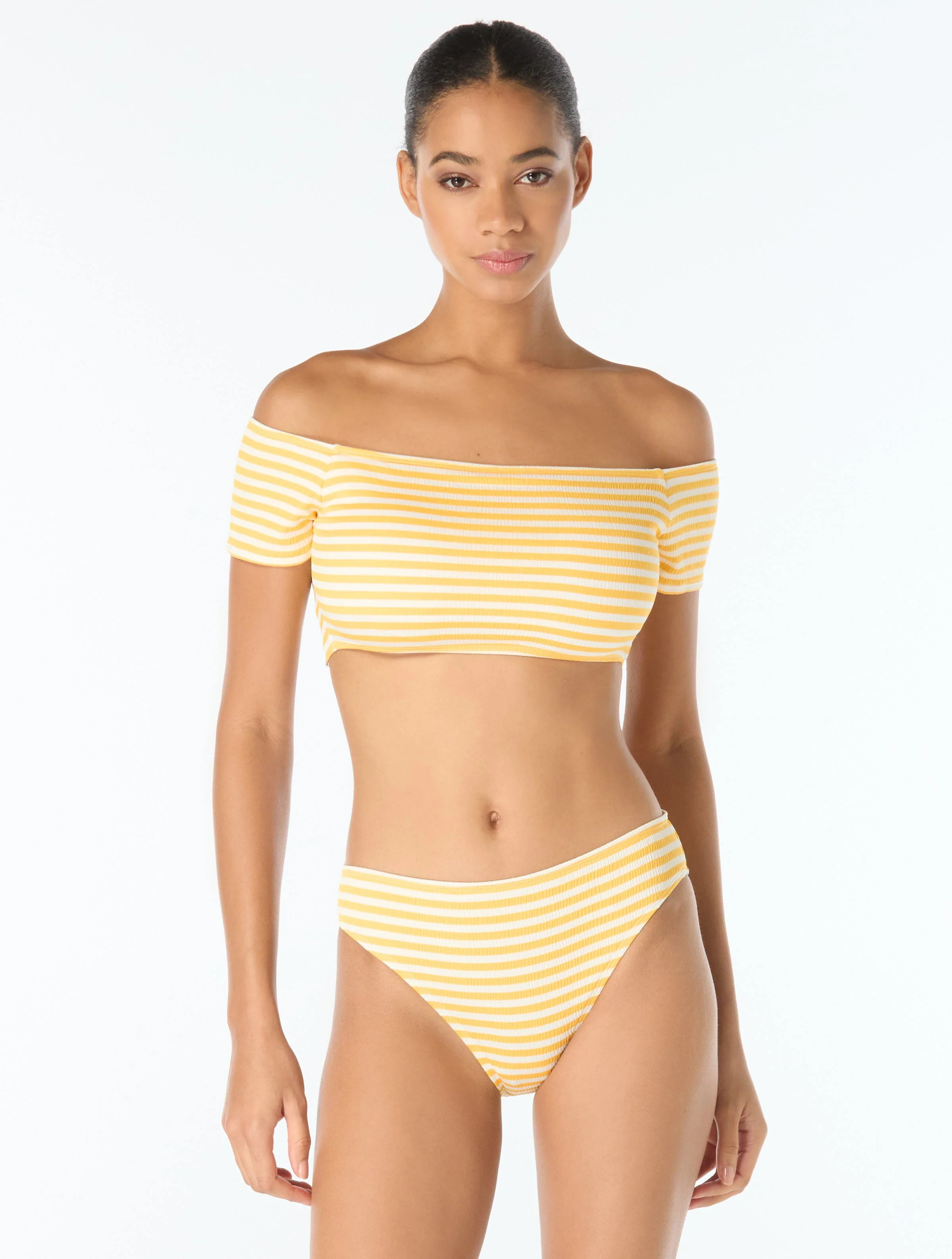 Michael Kors Off the Shoulder Textured Bandeau Bikini Top - St Tropez | Beach2Ocean