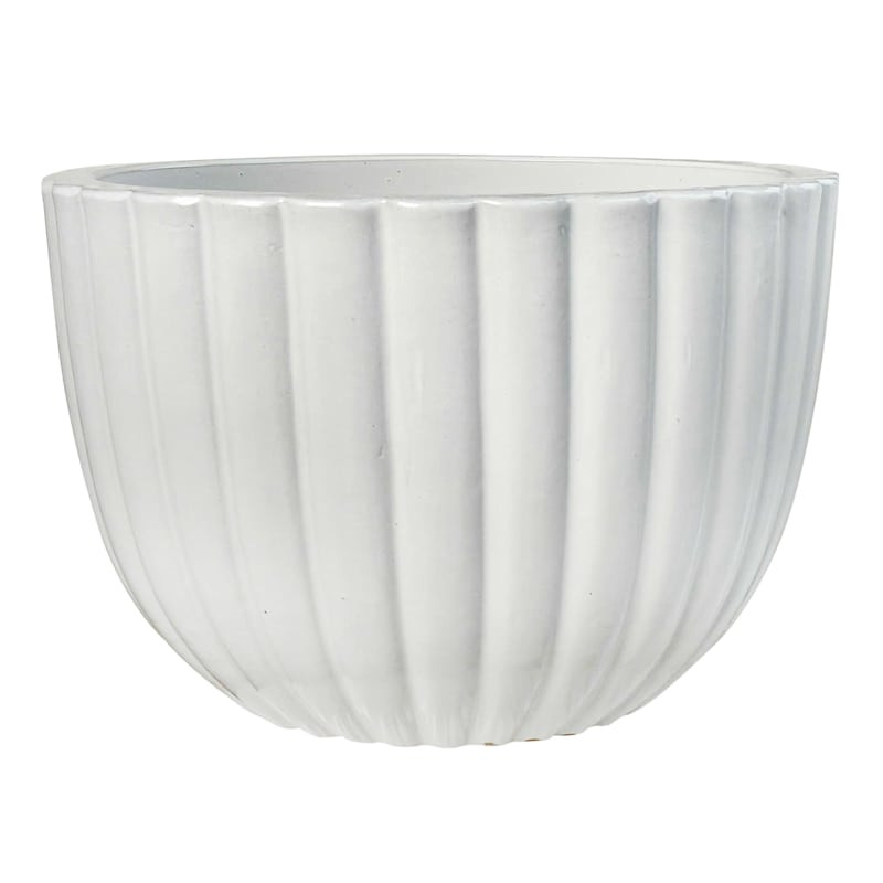 Martine White Ceramic Bowl Planter, Small | At Home