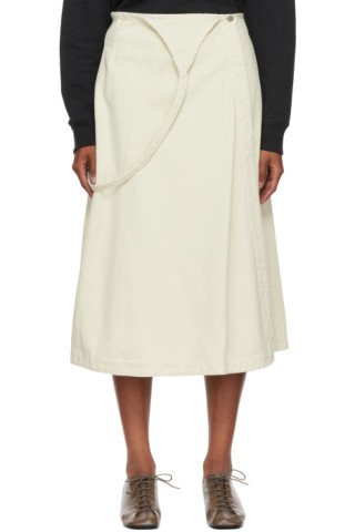 Lemaire - 오프 화이트 에이프런 미디 스커트 | SSENSE