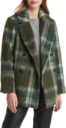 Brushed Plaid Peacoat | Nordstrom