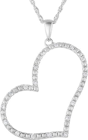Vir Jewels 1/4 cttw SI2-I1 Certified Diamond Heart Pendant 18K White Gold with Chain | Amazon (US)