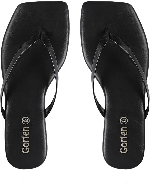 Flip Flops for Women Comfortable Square Toe Casual Beach Sandals Summer Outdoor and Everyday Wear | Amazon (US)