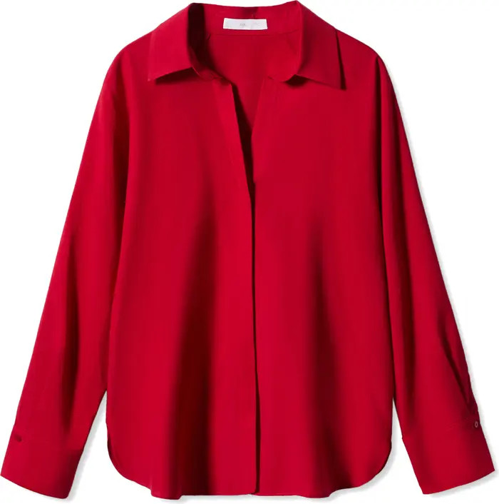 MANGO Fluid Button-Up Shirt | Nordstrom | Nordstrom