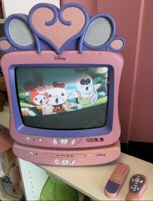 Disney Princess CRT Retro Color TV Pink DT-1350P w/ DVD Player 2 Remotes Tested  | eBay | eBay US