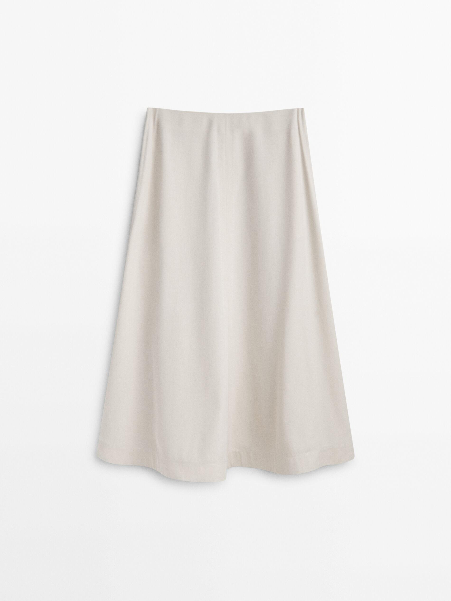 Ausgestellter Rock mit Steppnaht | Massimo Dutti DE