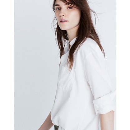 Drapey Oversized Boyshirt in Pure White | Madewell