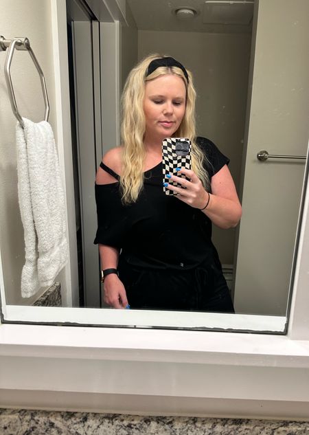 Perfect outfit romper for traveling. This romper was so comfortable on the plane. I love the off the shoulder look. It can be worn with sneakers or sandals.

Women's Loose Solid Off Shoulder Elastic Waist Stretchy Long Romper Jumpsuit

Amazon Fashion
Amazon Finds
Travel outfits 
Vacation outfits 

#LTKunder50 #LTKFind #LTKtravel