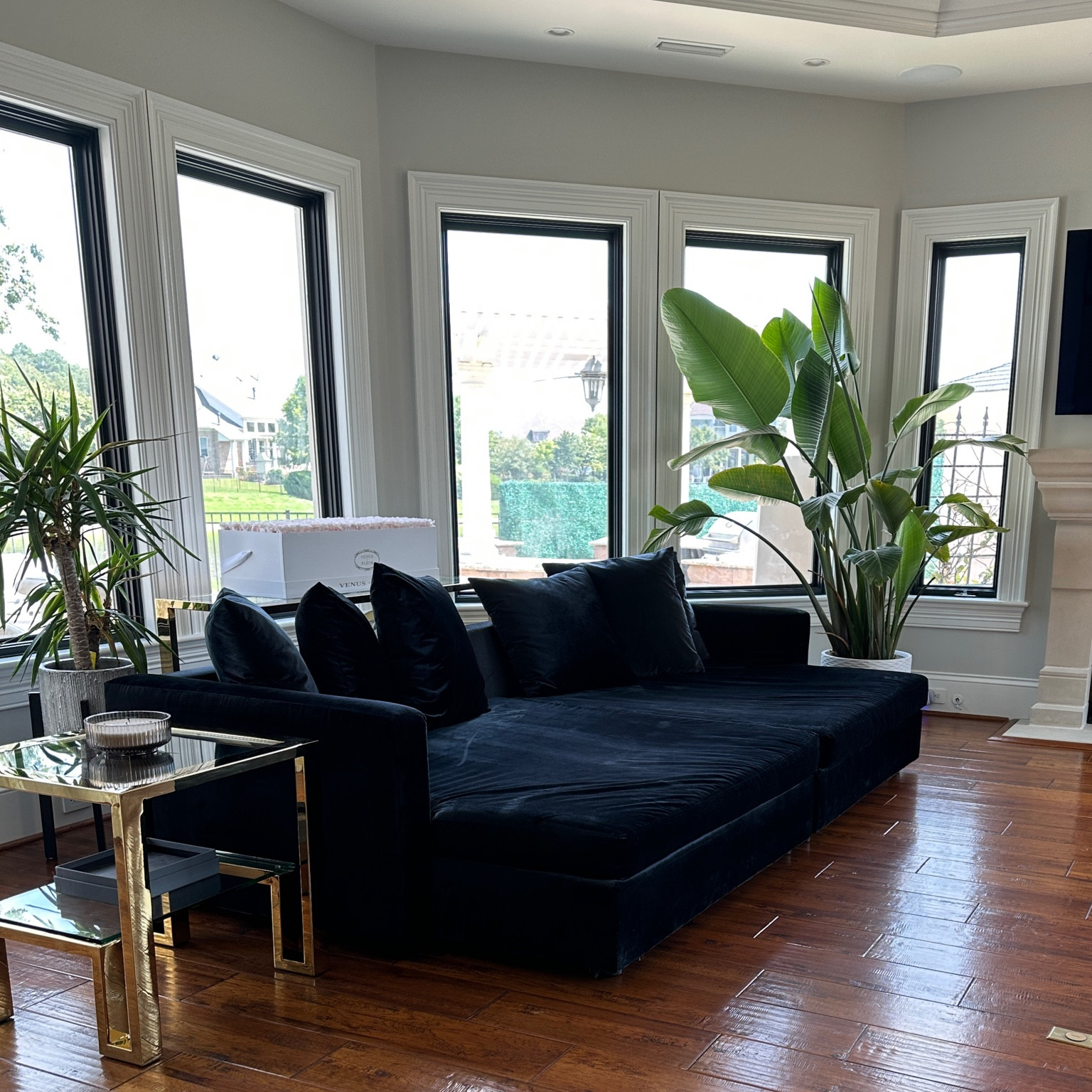 When a couch makes a statement + is super comfortable, it’s a win. The gold end table add a nice touch of luxury. 

#LTKhome