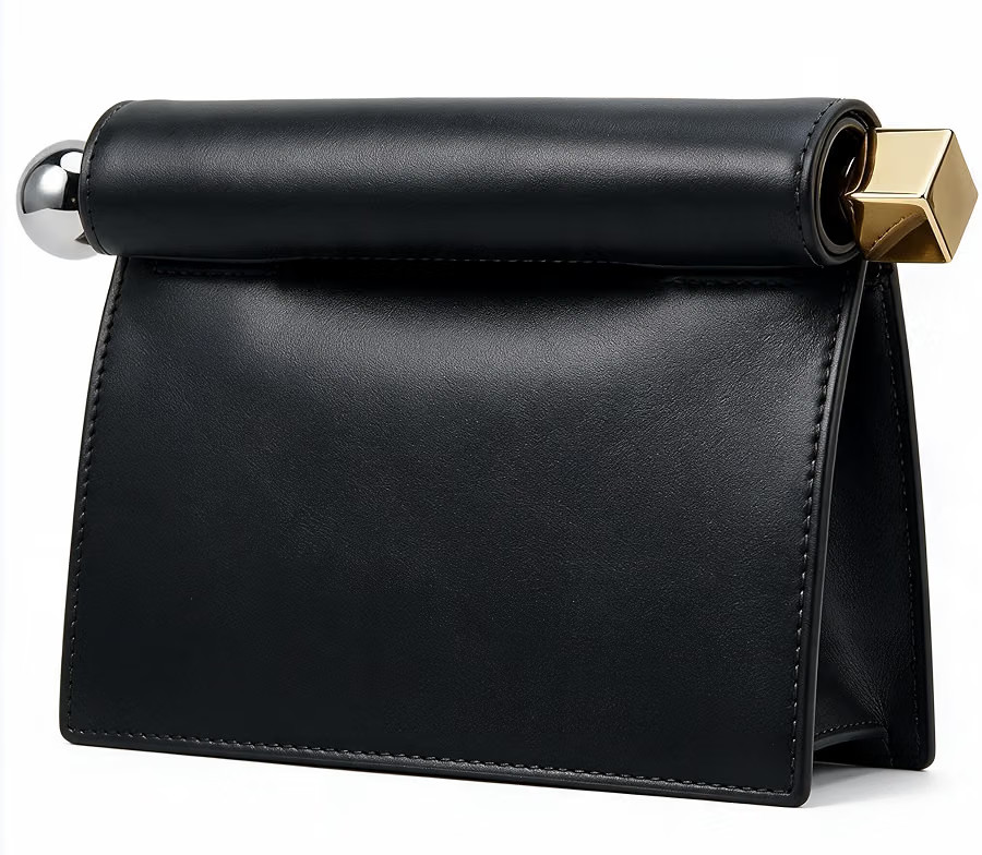 Rolled Magnetic Clutch Purse for Women, Evening Bag with Removable Chain | Amazon (US)