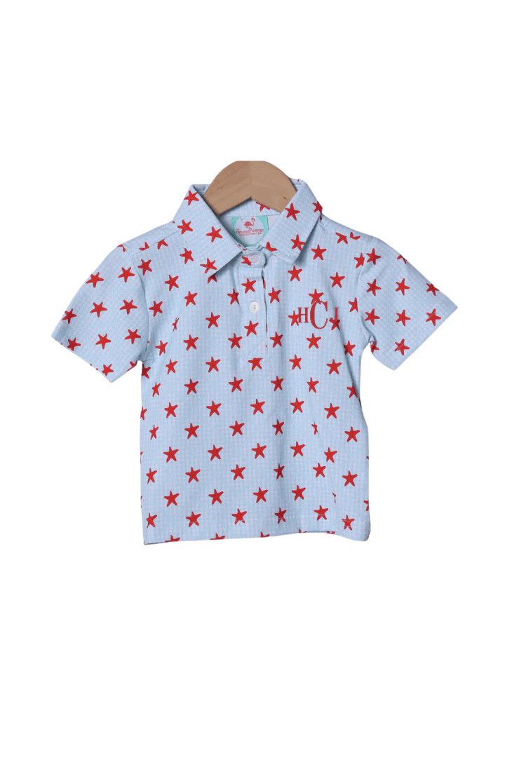 Red Star Polo Shirt | The Smocked Flamingo