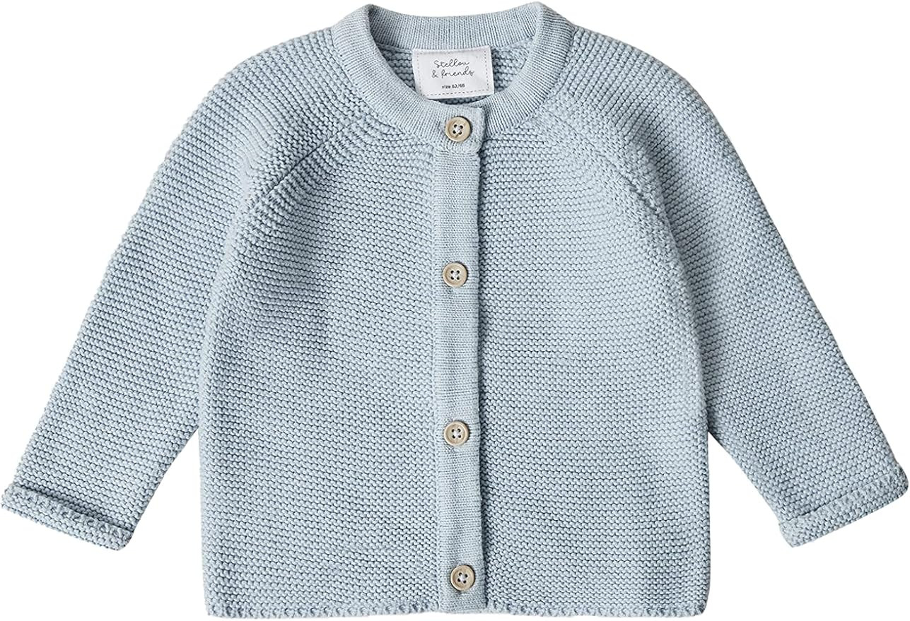 Stellou & friends Knitted Baby Cardigan | Unisex Finely-Knit Baby Sweater for Newborns, Babies & ... | Amazon (US)