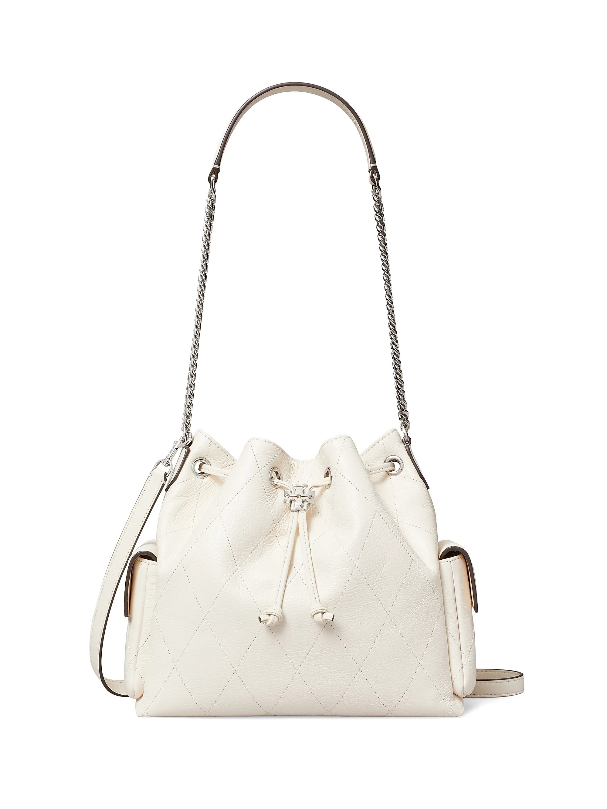 Tory Burch Charlie Quilted Leather Drawstring Shoulder Bag | Saks Fifth Avenue | Saks Fifth Avenue