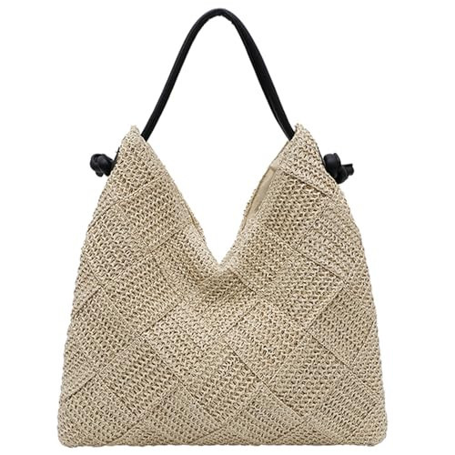 OWGSEE Straw Beach Bags for Women Summer Hobo Tote Woven Shoulder Bag Vacation Straw Purses Handbags (Beige) | Amazon (US)