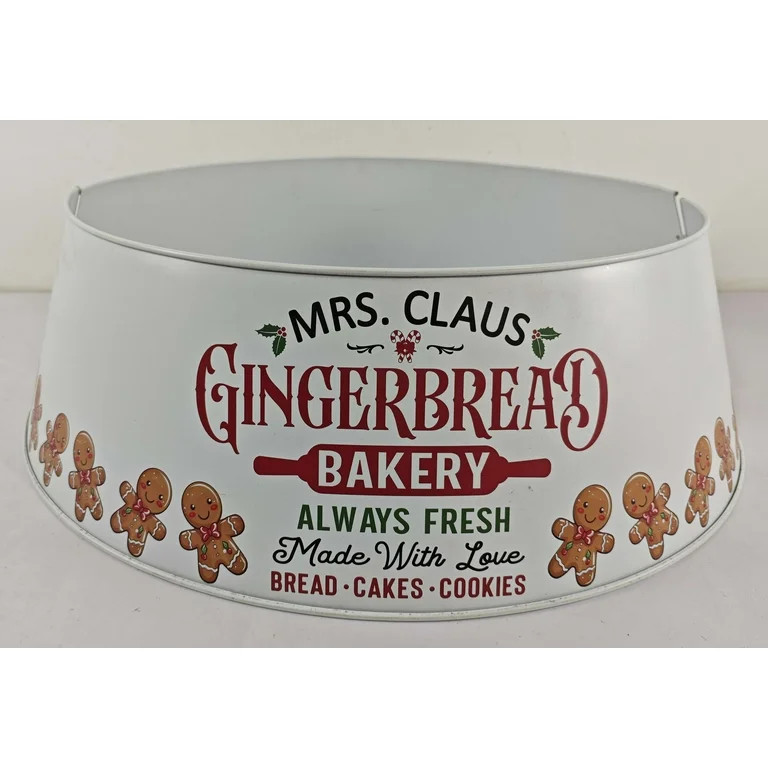 Gingerbread Bakery Metal Christmas Tree Collar, Multicolor, 27", by Holiday Time | Walmart (US)