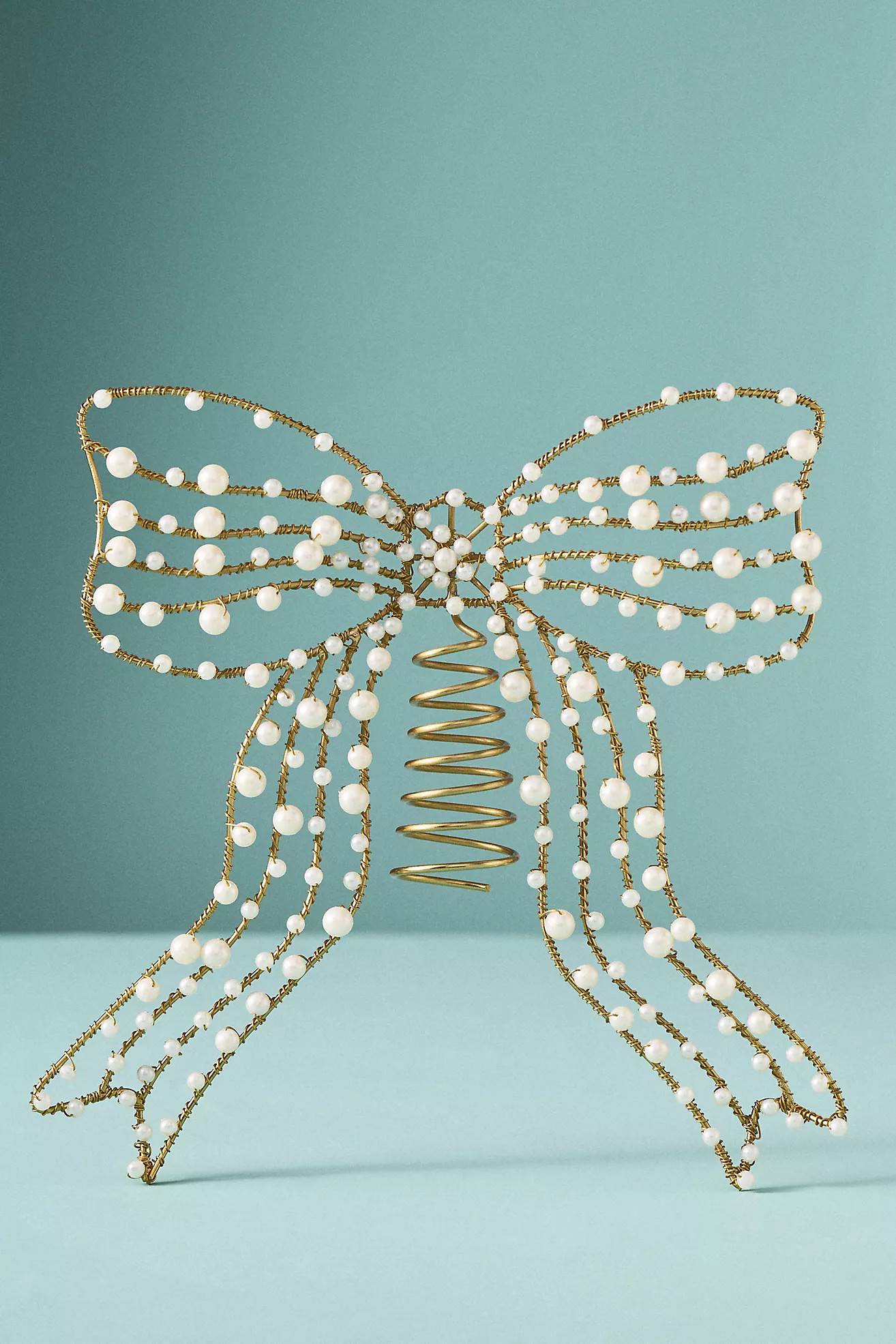 Pearl Metal Bow Tree Topper | Anthropologie (US)