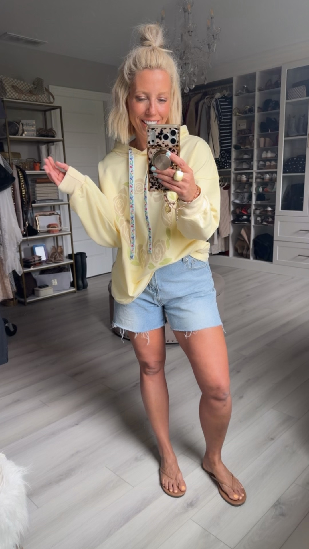 Free People look for less hoodie!!! This yellow is so pretty!!!
⬇️⬇️⬇️
Hoodie medium but should have down small!
Shorts sized up 2 sizes to an 8 for a very relaxed fit!!

#LTKootd #LTKmomlife #LTKSaleAlert