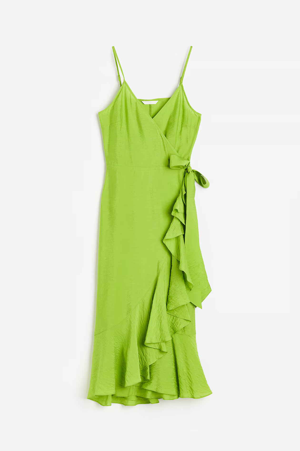 Wickelkleid mit Volants - Tiefer Ausschnitt - Ärmellos - Grün - Ladies | H&M AT | H&M (DE, AT, CH, NL, FI)