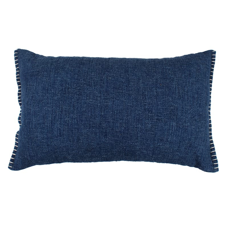 Navy Blue Textured Throw Pillow, 20x14 | At Home