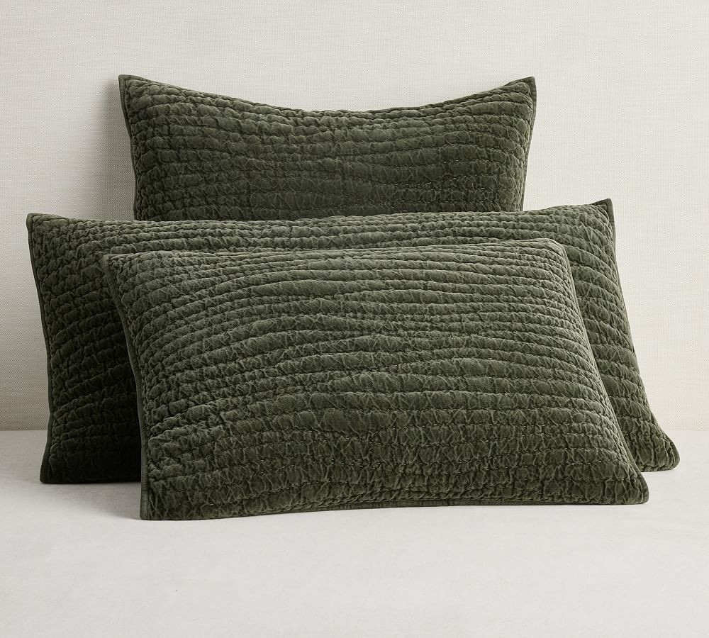 Washed Velvet Handcrafted Quilted Sham | Pottery Barn (US)