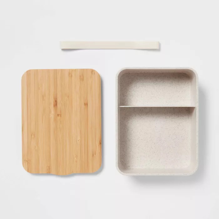 Bento Box with Bamboo Lid White Sand - Threshold™ | Target