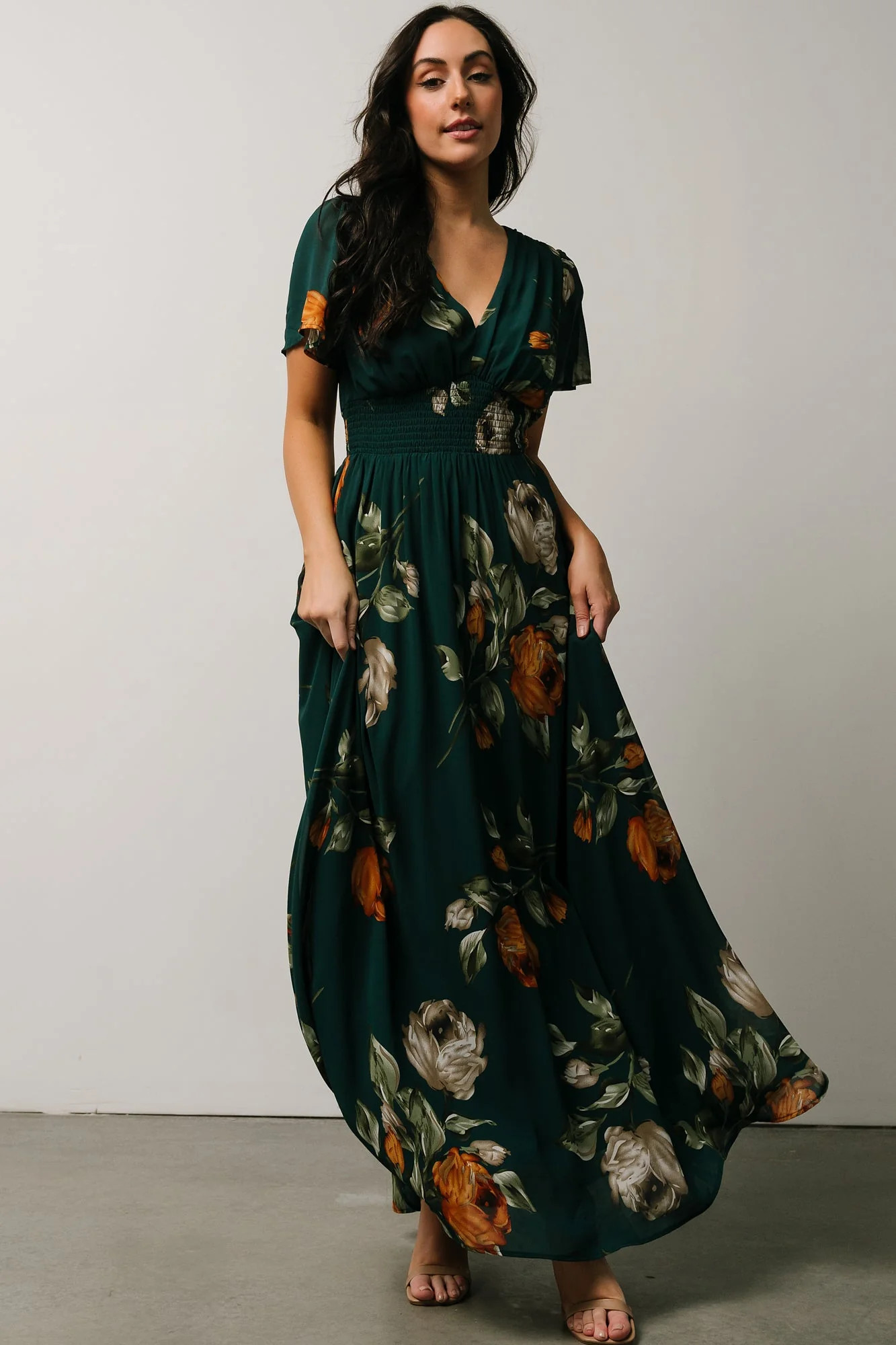 Birdie Maxi Dress | Deep Topaz Floral | Baltic Born