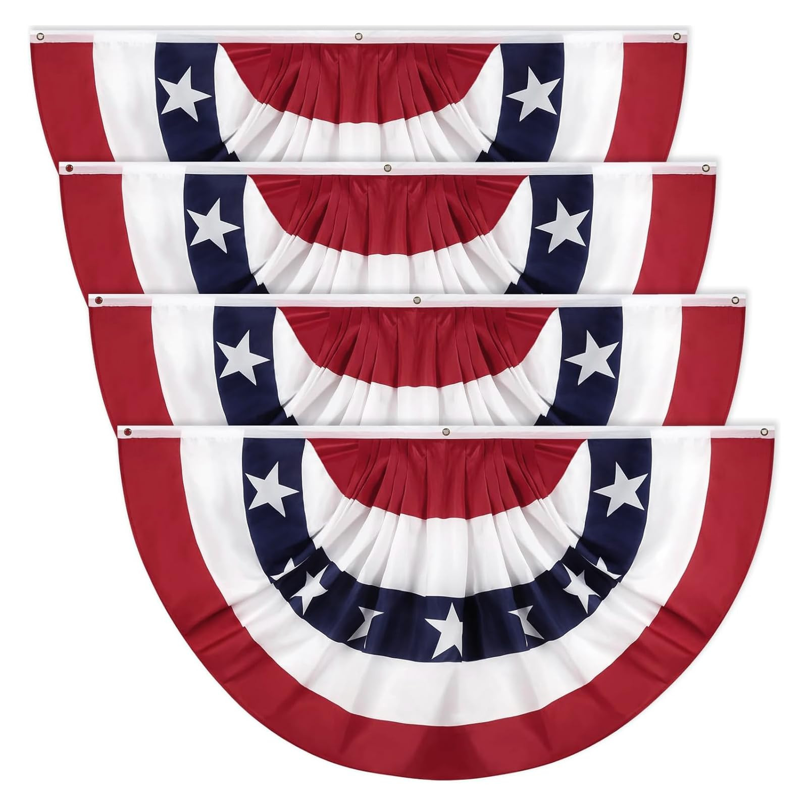 American Bunting Flags Outdoor 3x6 FT, 4th of July Pleated Large Fan Flags, USA Patriotic Banner ... | Amazon (US)