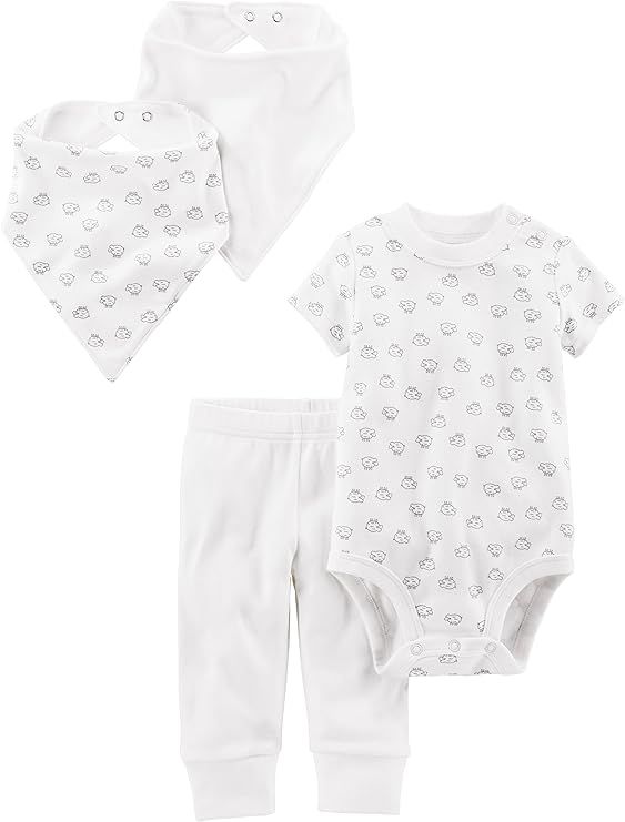 Simple Joys by Carter's Baby 4-Piece Bodysuit, Pant, Bib, and Cap Set | Amazon (US)