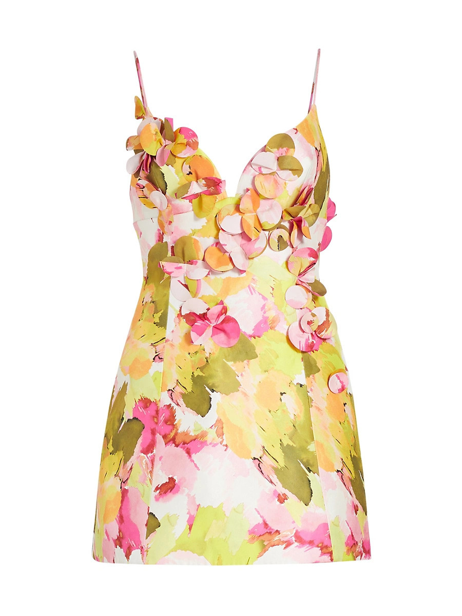Women's Isla Sculpted Floral Minidress - Camelia Posy - Size 4 | Saks Fifth Avenue