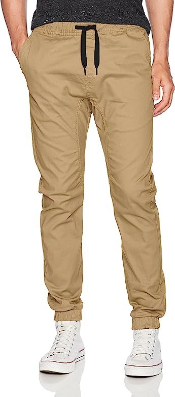 WT02 Men's Jogger Pants in Basic Solid Colors and Stretch Twill Fabric | Amazon (US)