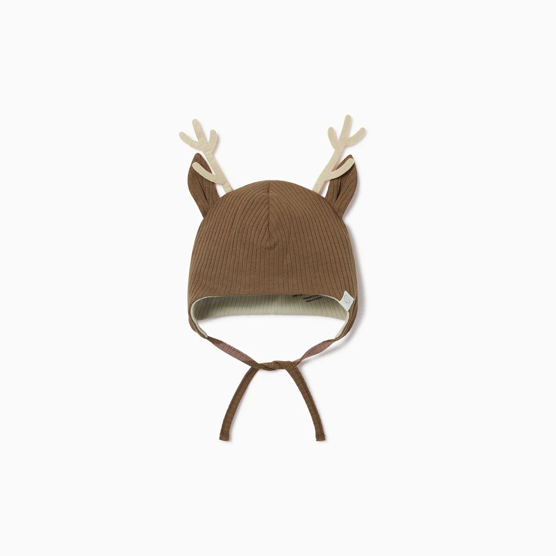 Reindeer Ribbed Bonnet | Baby Mori
