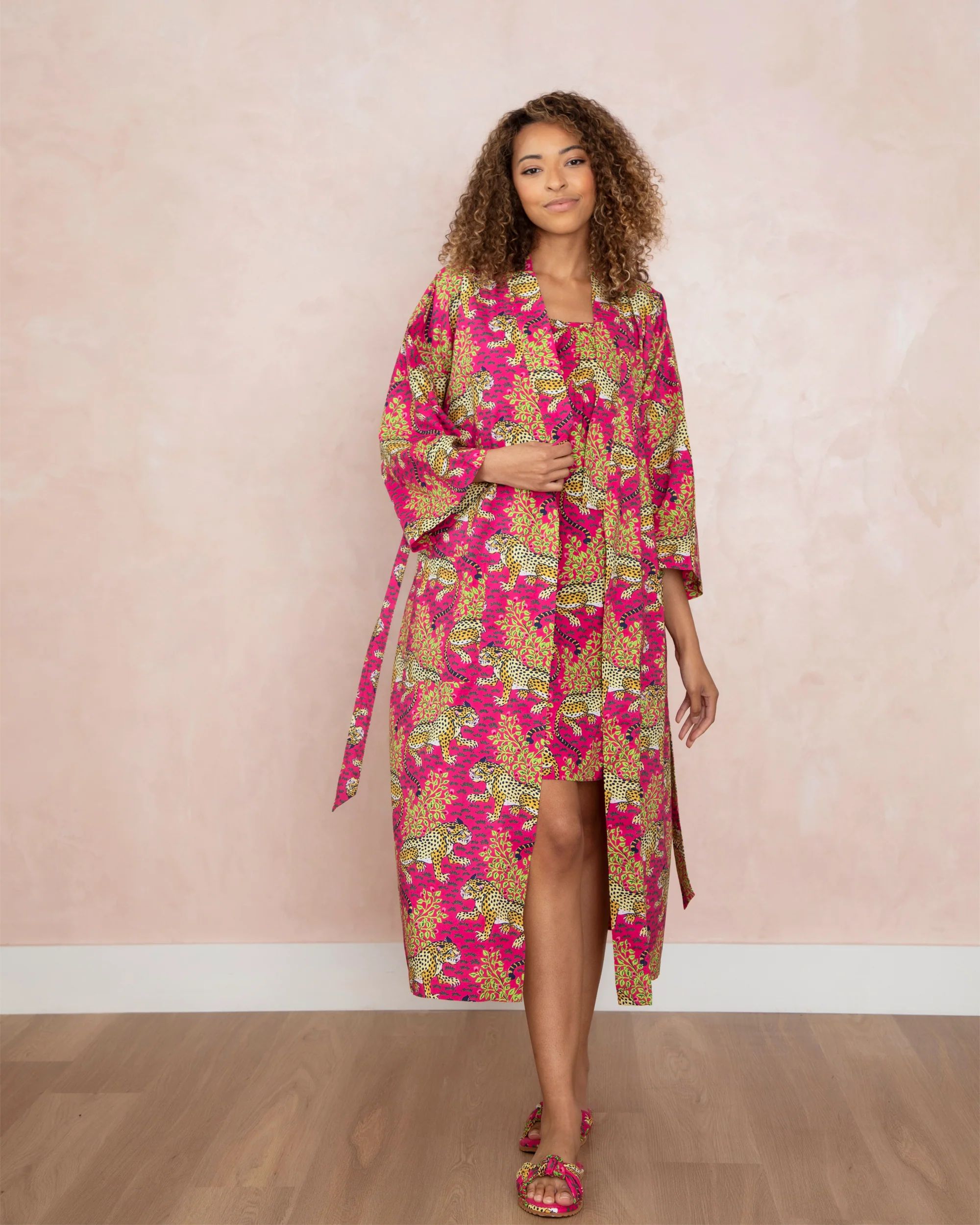 Bagheera - Robe &amp; Cami Nightgown Set - Hot Pink | Printfresh