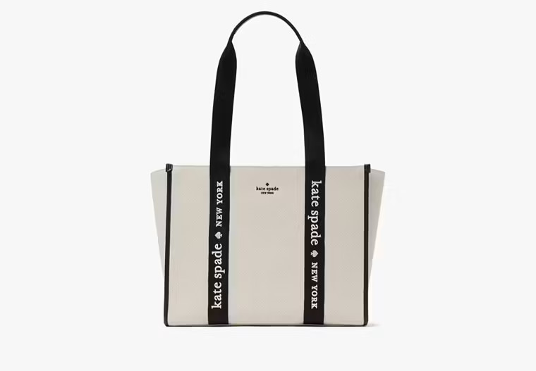 Kate Spade Kip Canvas Large Tote, Natural | Kate Spade Outlet