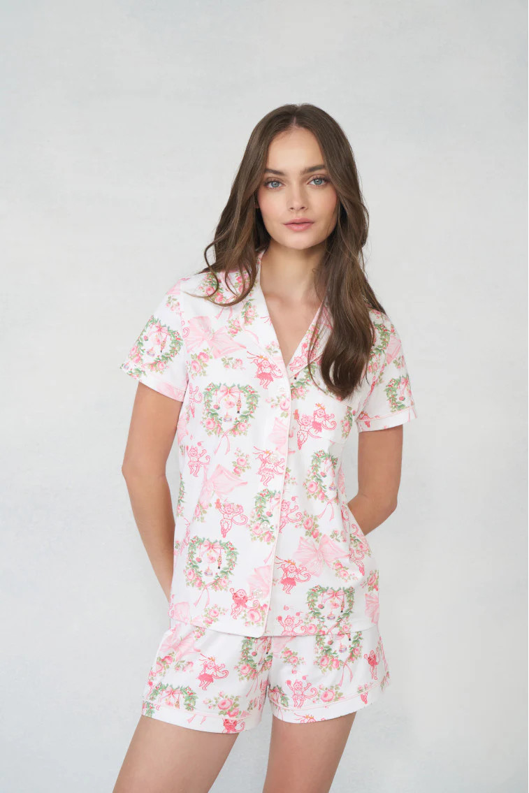 LoveShackFancy x Roller Rabbit Merry Monkey Beaux Polo Pajamas | LoveShackFancy