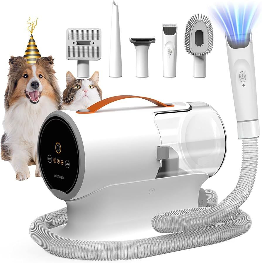 AIRROBO Dog Hair Vacuum & Grooming Kit, 12000Pa Strong Pet Grooming Vacuum, 2L Large Capacity for... | Amazon (US)