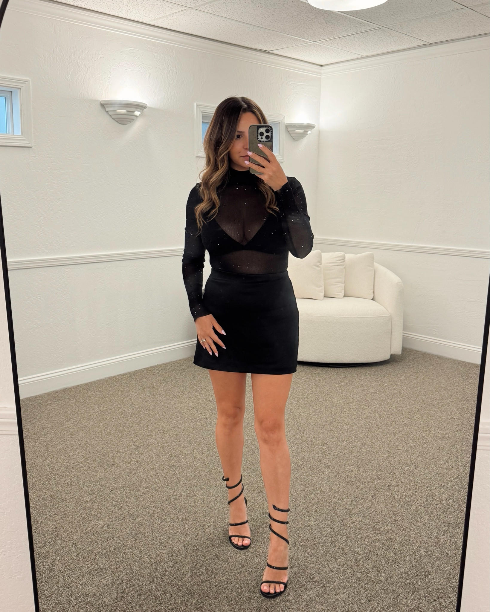 Concert date night outfit

Sheer sparkle bodysuit- small
Satin mini skirt
Rene Caovilla rhinestone ankle wrap heels- fit tts

Petite, concert outfit, date night outfit, black outfit, sheer bodysuit, sandals


#LTKFestival #LTKshoecrush #LTKstyletip