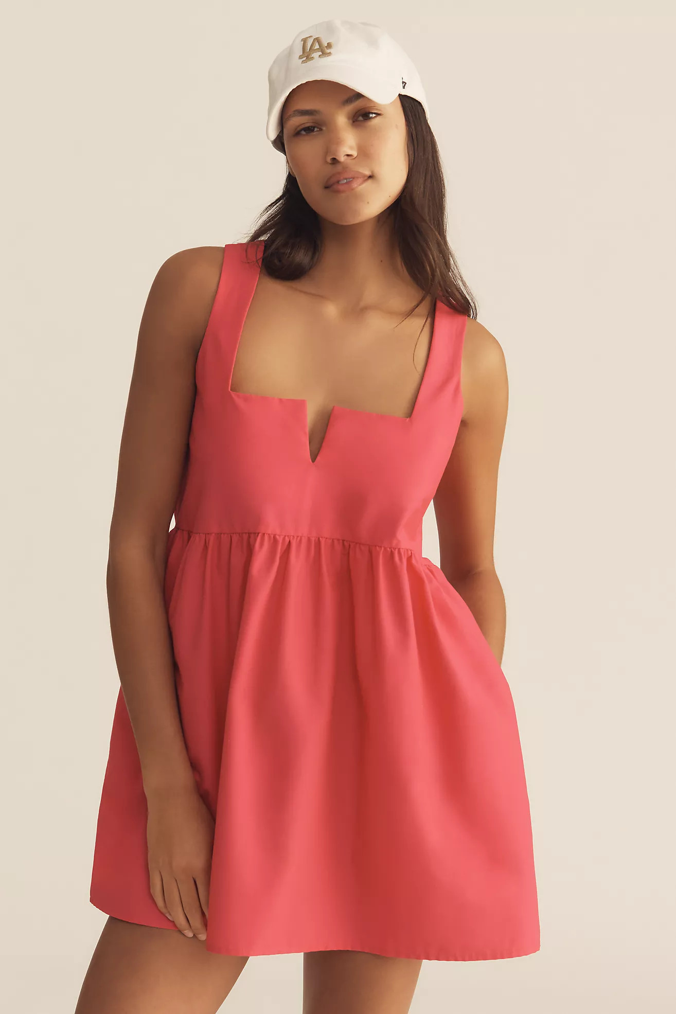Daily Practice Sleeveless Split-Neck Mini Dress | Anthropologie (US)