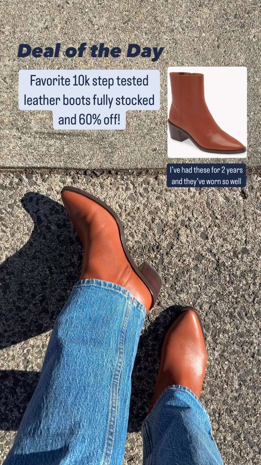 End of season sale!
Our fave leather boots 60% off and fully stocked! 10k step tested 
Size up 1/2 size for most walking comfort with socks 



#LTKShoeCrush #LTKWatchNow #LTKSpringSale