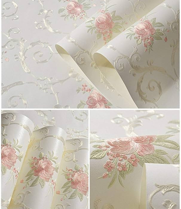 GLOW4U Non-Woven Decorative Flower Contact Paper Self Adhesive Luxury Embossed Floral Peel and St... | Amazon (US)