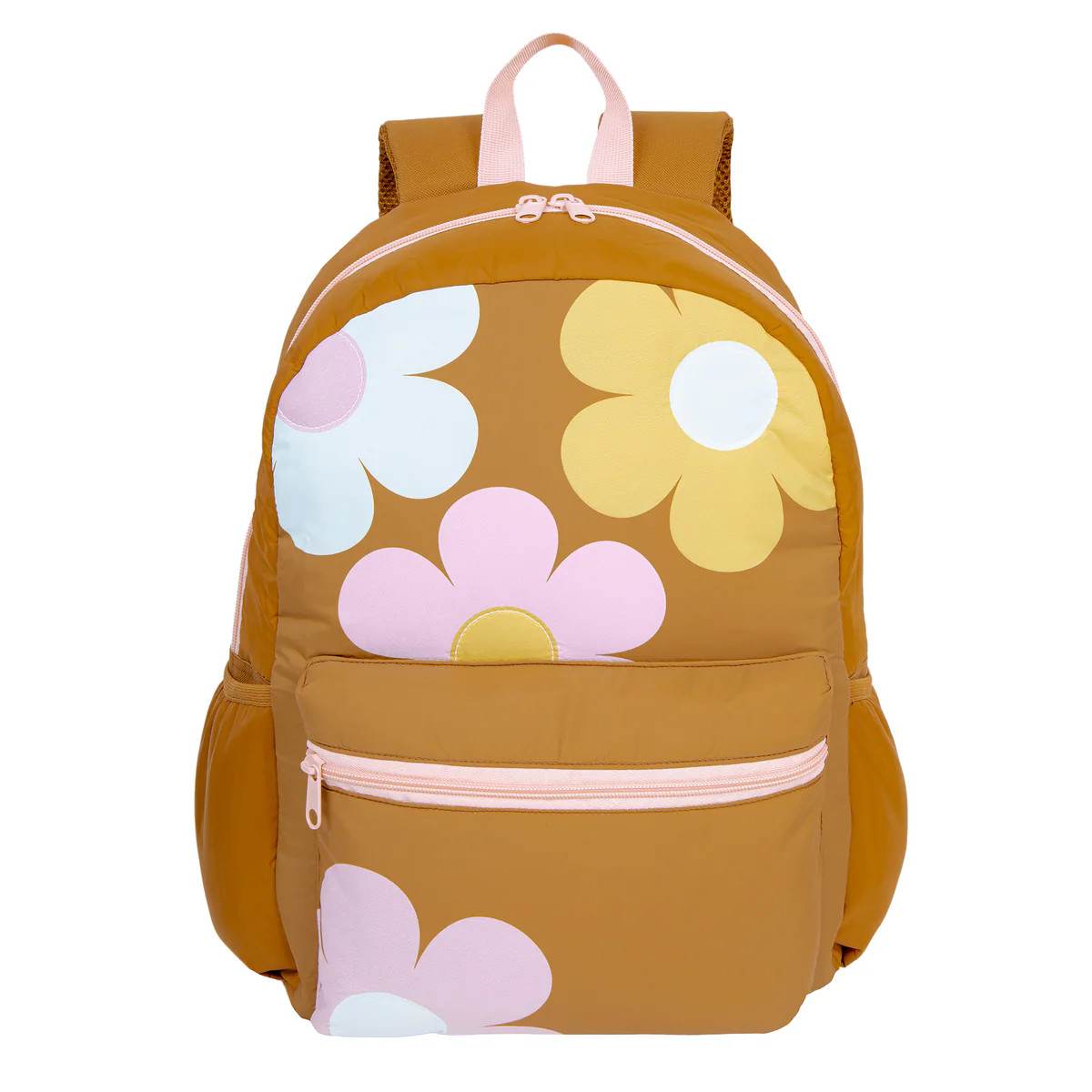 Flora Daisy Puffer Backpack Camel | Fashion Angels